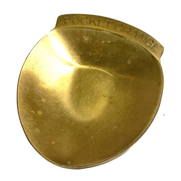 Other - Vintage Solid Brass Pocket Change Dish Coin Tray Holder 3 Inches Wide